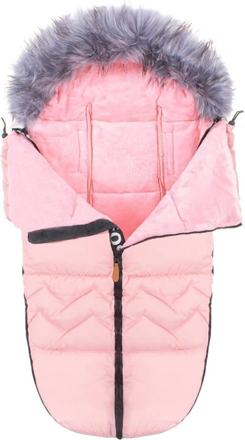 Śpiworek do wózka Springos 4 w 1 z futerkiem 90 cm Różowy SB0022 (5907719410418) - obraz 2