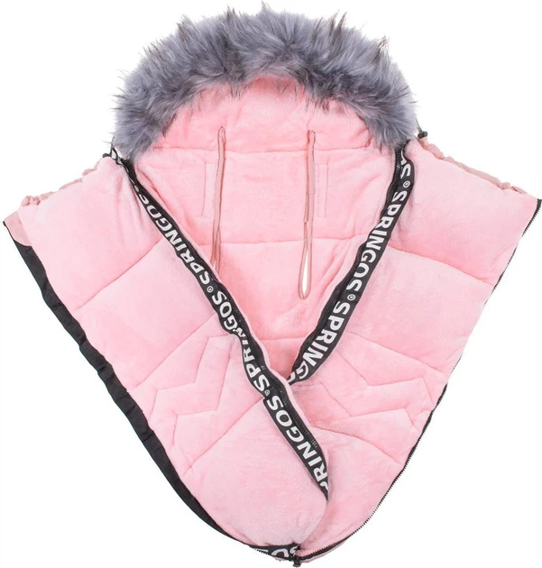 Śpiworek do wózka Springos 4 w 1 z futerkiem 90 cm Różowy SB0022 (5907719410418) - obraz 3