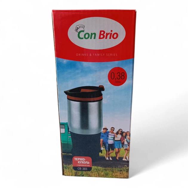 Термокухоль із нержавіючої сталі для напоїв сірий Con Brio 0,38 л CB-365_380 - зображення 7