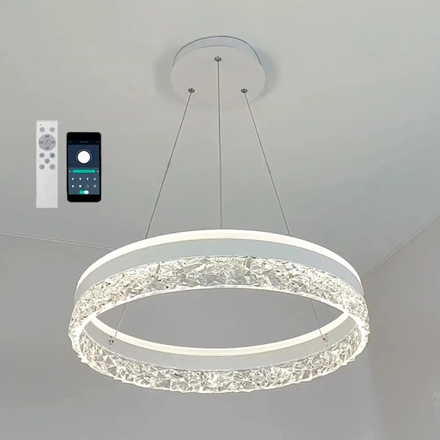 Керована світлодіодна люстра Esllse STELLA ICE 80W R-APP-500x1200- WHITE/CLEAR-220-IP20 - зображення 5