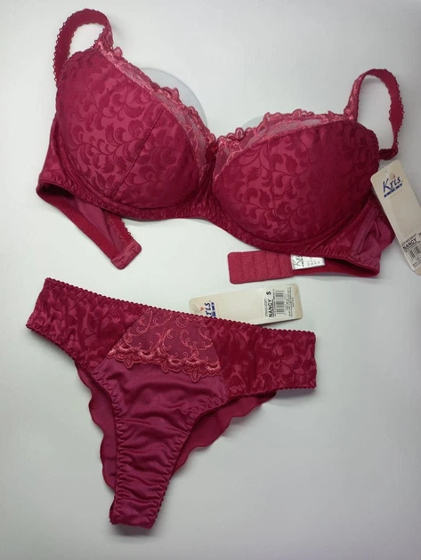 Комплект жіночої білизни Kris line Nancy 70F бордовий - Фото 3 Комплект жіночої білизни Kris line Nancy 70F бордовий - изображение 3