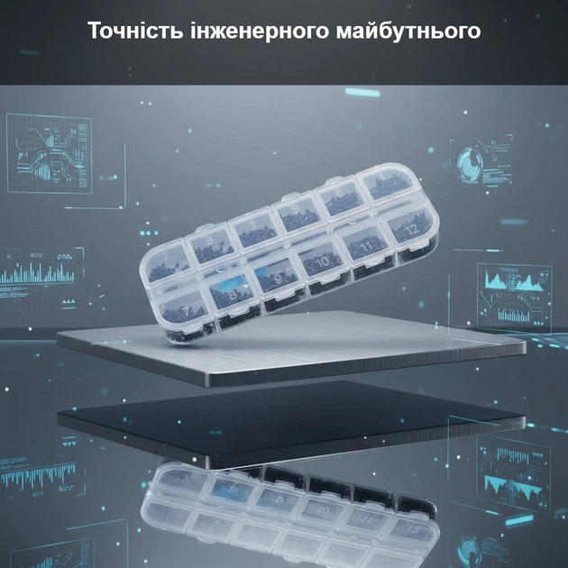 Набір Мікросаморізів 600шт/M1.2;M1.4 з Потайною Головкою та Викруткою SPEC (SP-240501) - зображення 3