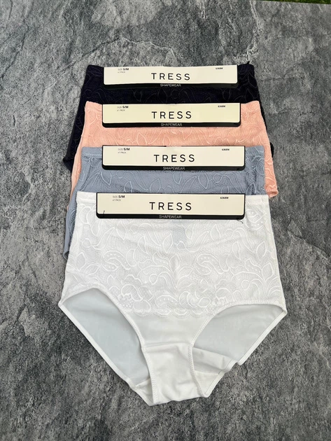 Комплект 4 шт Жіночі трусики Tress з високою посадкою - S/M- на стегна 88-97 см - білий, блакитний, рожевий, синій - изображение 3