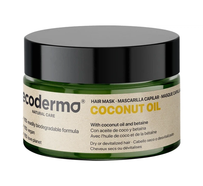 Маска Ecoderma для сухих или ослабленных волос с кокосовым маслом и маслом ши Coconut Oil 250 мл - Фото 1 Маска Ecoderma для сухих или ослабленных волос с кокосовым маслом и маслом ши Coconut Oil 250 мл - изображение 1