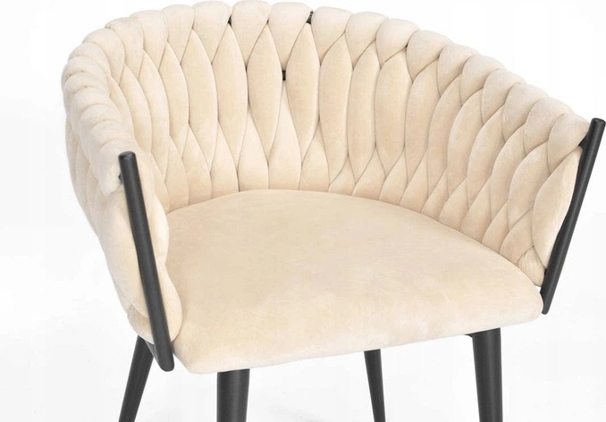 Krzesło welurowe Hedo Glamour Beżowe (5907184130149) - obraz 6