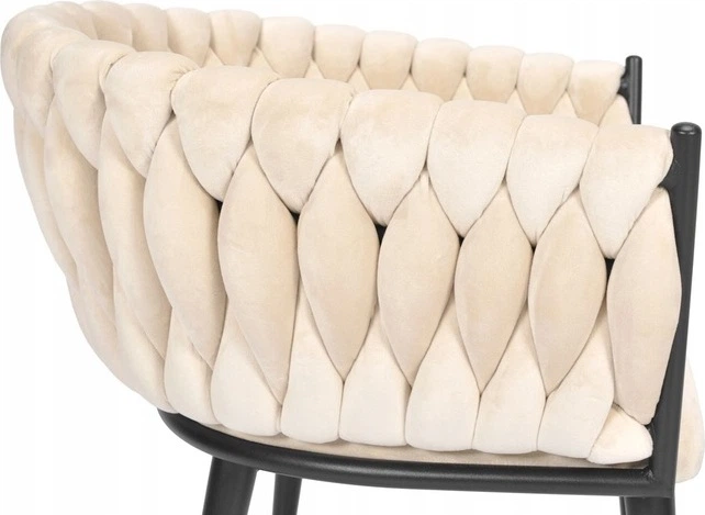 Krzesło welurowe Hedo Glamour Beżowe (5907184130149) - obraz 7