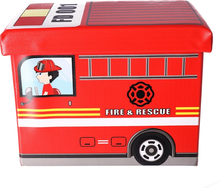 Skrzynia na zabawki Hedo z pufą Wóz strażacki (5904041123559) - obraz 5
