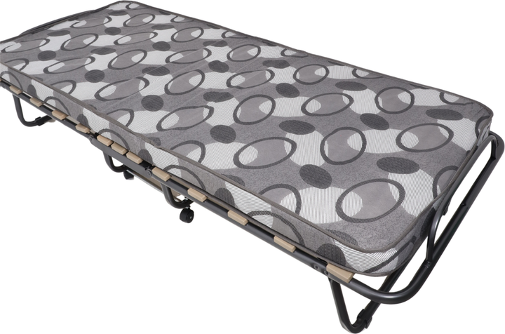 Składane łóżko Hedo z materacem i kółkami 80 x 190 cm Szare (5907296890597) - obraz 2