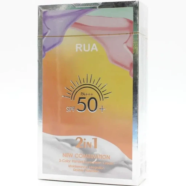 Набір 2в1 база під макіяж праймер для обличчя RUA SPF 50 кольорова палітра триколірна - Фото 10 Набір 2в1 база під макіяж праймер для обличчя RUA SPF 50 кольорова палітра триколірна - зображення 10