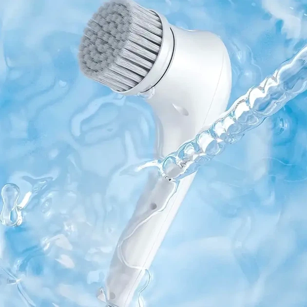 Електрична щітка Magic Brush з USB акумуляторна бездротова універсальна щітка з 6 насадками біла - Фото 5 Електрична щітка Magic Brush з USB акумуляторна бездротова універсальна щітка з 6 насадками біла - зображення 5