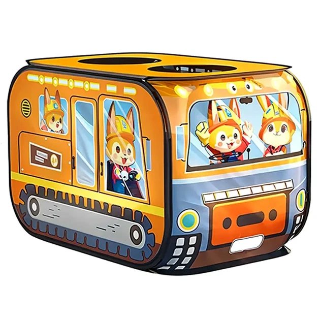 Игровая палатка для детей 110х70 желтая комплект 8 предметов - изображение 3