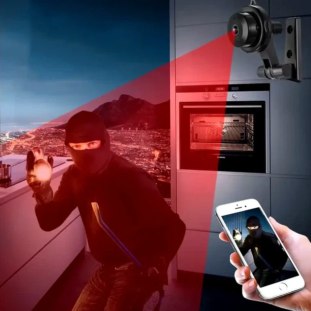 Мини камера видеонаблюдения IP с WIFI и ночным видением 8MP 2560х1440 с датчиком движения H015 - изображение 2