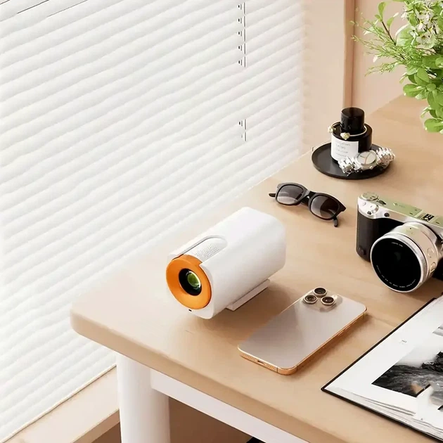 Компактний 3D проектор Full HD з Android Wi-Fi Bluetooth потужністю 1 5 Вт USB рожевий мультимедійний проектор для дому - зображення 6
