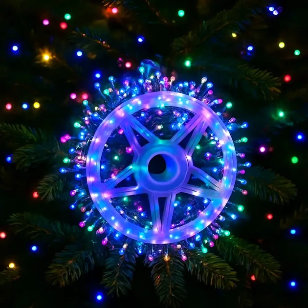Гирлянда роса светодиодная 100м 2500LED с пультом управления холодный белый USB для новогоднего оформления - изображение 4