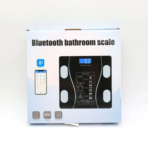 Смарт весы напольные до 180 кг с Bluetooth приложением черные модель A-8003 для контроля веса и здоровья - Фото 10 Смарт весы напольные до 180 кг с Bluetooth приложением черные модель A-8003 для контроля веса и здоровья - изображение 10