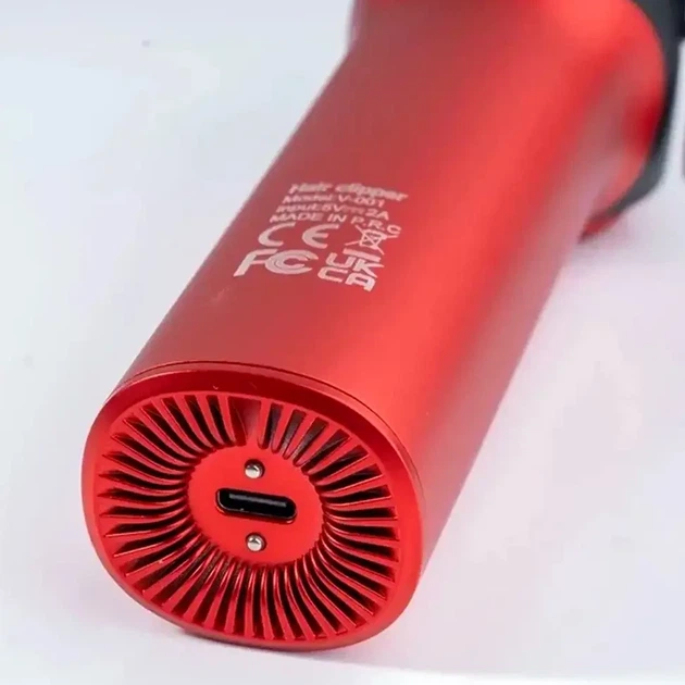 Акумуляторна машинка для стрижки 10 насадок з USB керамічні леза потужність 9000 триммер VGR V-001 червоний - зображення 9
