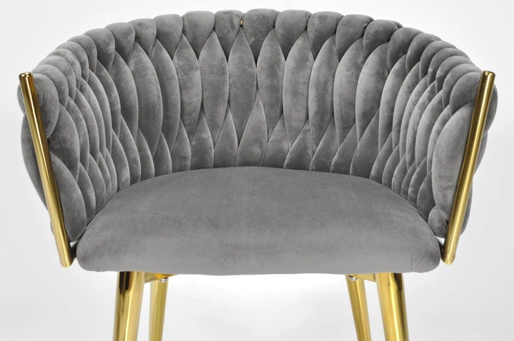 Krzesło welurowe Hedo Glamour Szare (5907184130132) - obraz 5