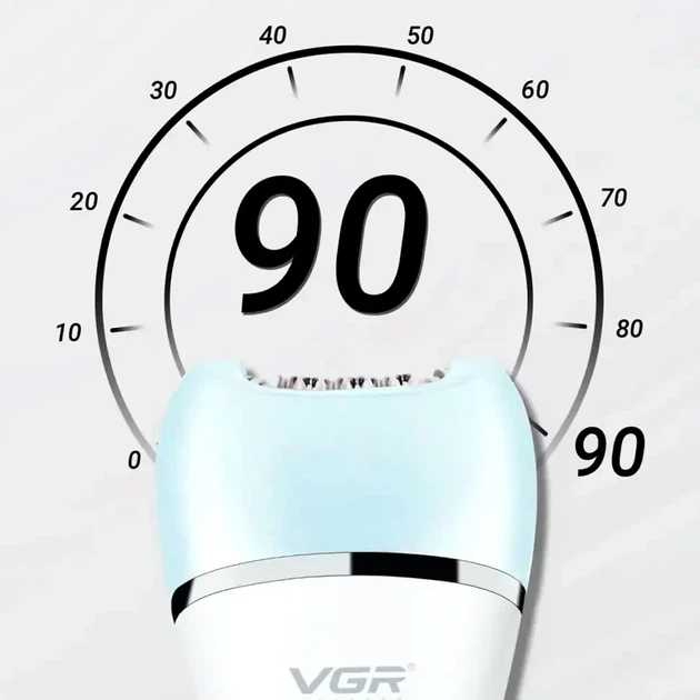 Аккумуляторный эпилятор VGR V-733 с USB 6в1 18 пинцетов 3 насадки для удаления волос и пилинга белый - изображение 4