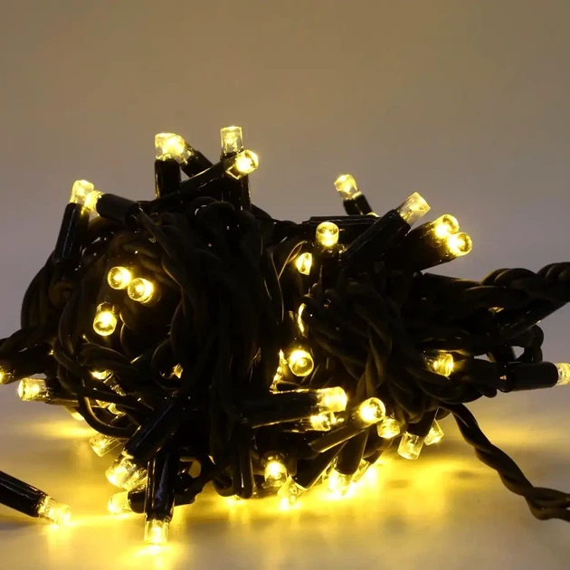 Вулична гірлянда нитка 20м 200LED теплий білий 220В статичний режим для прикраси території - зображення 9