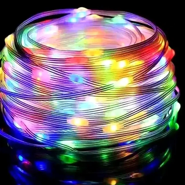 Гірлянда світлодіодна 20м 200 LED мультиколор з пультом для новорічного оформлення ялинки - зображення 4