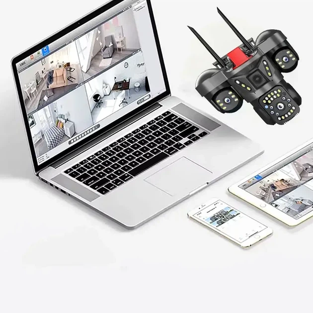 Камера видеонаблюдения 4G 12MP 6K поворотная уличная с датчиком движения LED ИК подсветкой для внутреннего использования - изображение 7