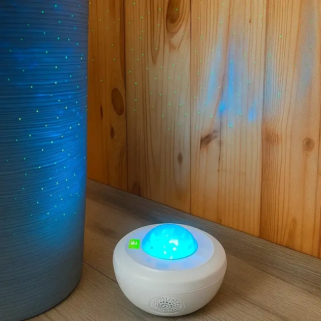 Ночник проектор зоряного неба з колонкою Bluetooth та пультом дистанційного керування акумуляторний білий RGB світлодіодний - зображення 8