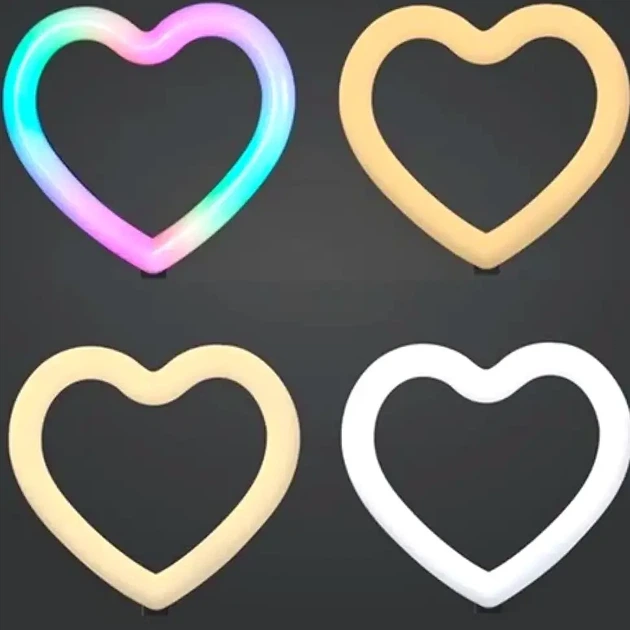 Кільцева RGB LED лампа 26см з пультом управління для селфі білий колір світіння USB живлення модель JM26 - зображення 2