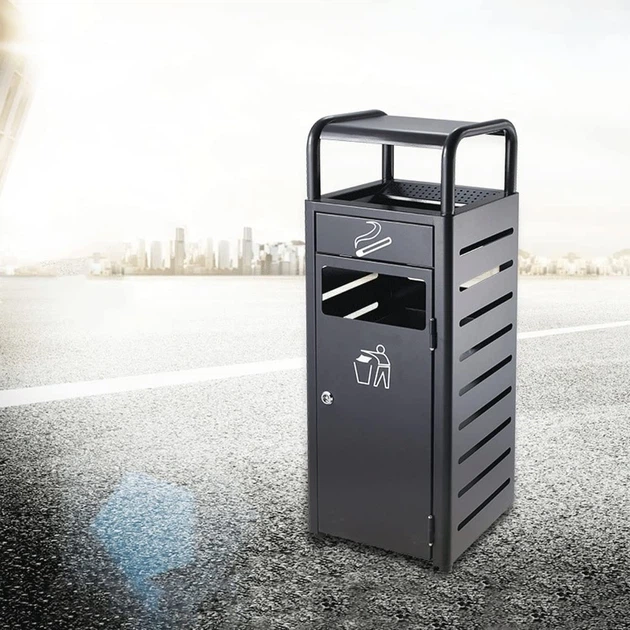 Kosz na śmieci Hedo z popielniczką Czarny (5904041100031) - obraz 7