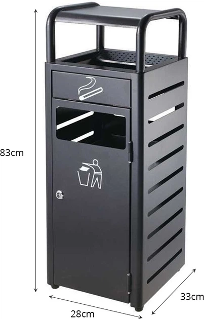 Kosz na śmieci Hedo z popielniczką Czarny (5904041100031) - obraz 8