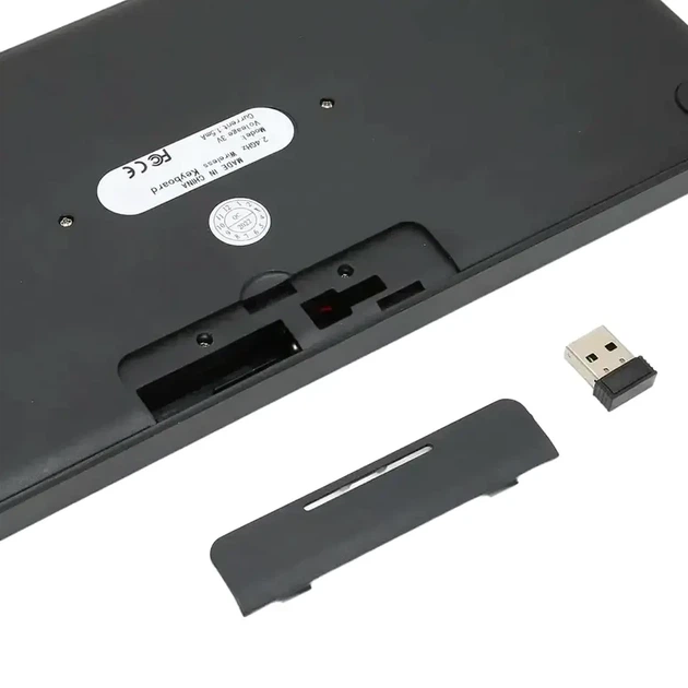 Набор беспроводная мини клавиатура и мышка USB черный универсальный комплект периферии Wireless 902 - изображение 8
