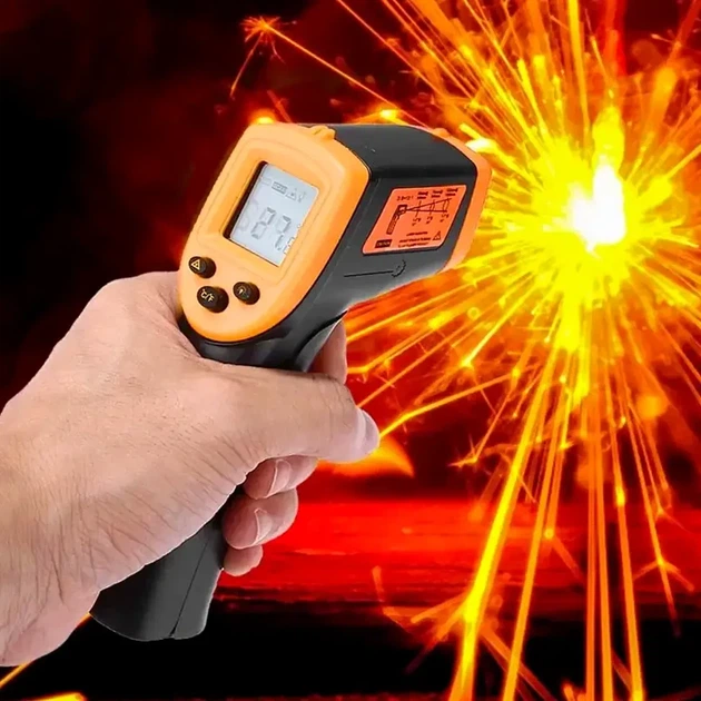 Промышленный инфракрасный термометр AR 360 диапазон -50-400°C цвет Черно-оранжевый для бесконтактного измерения температуры - изображение 7