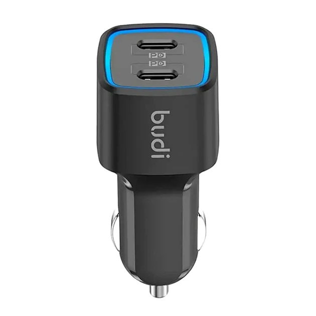 Автомобільний зарядний пристрій 70W з двома USB роз'ємами та довжиною шнура 1.5 метра для пристроїв Apple колір чорний - зображення 6