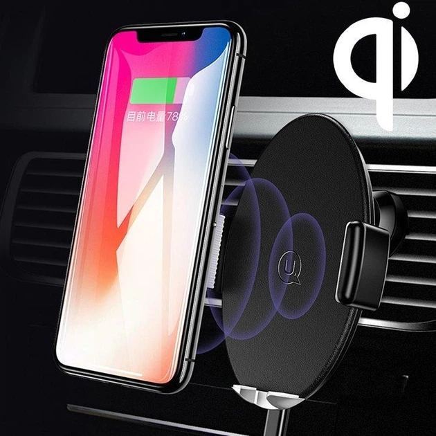 Автотримач Usams US-ZJ041 Auto-Induction Black (6958444960685) - изображение 2