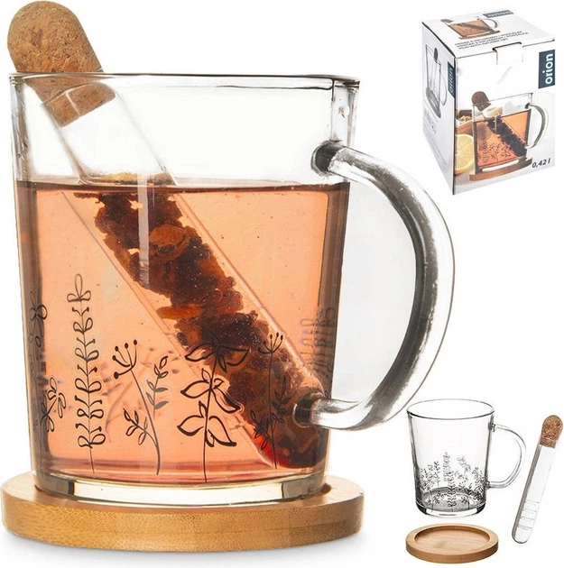 Kubek z zaparzaczem Orion Louka szklany 400 ml (8592381182847) - obraz 5