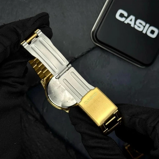 Чоловічий годинник Casio MTP-V002G-1B золотистий - изображение 6