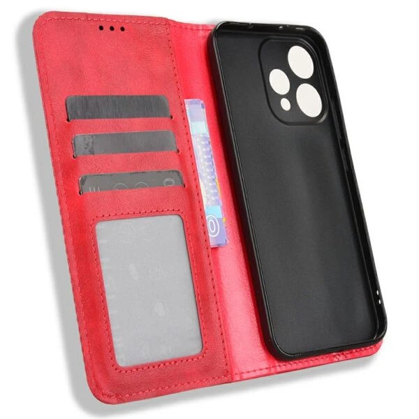 Чохол-книжка Deexe Retro Style для OPPO Reno 15 - Red - зображення 2