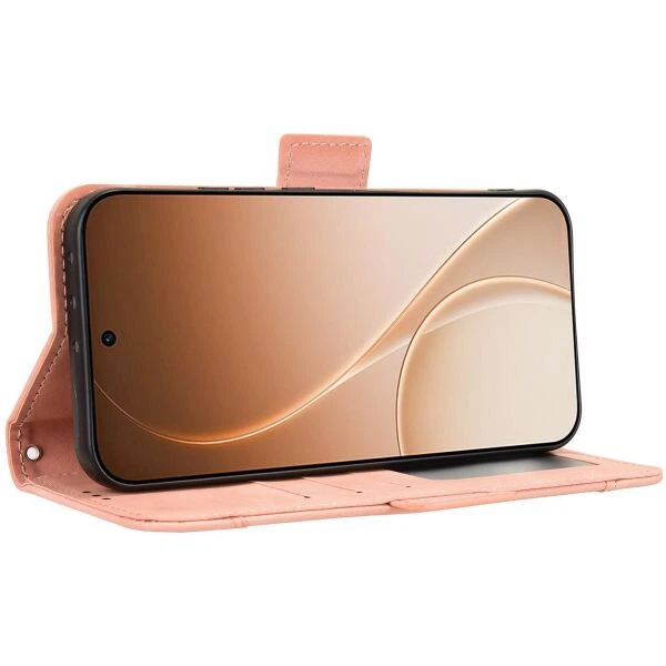 Чехол-книжка с карманами Deexe Wallet Stand для OPPO Reno 15 Pro - Pink - изображение 5