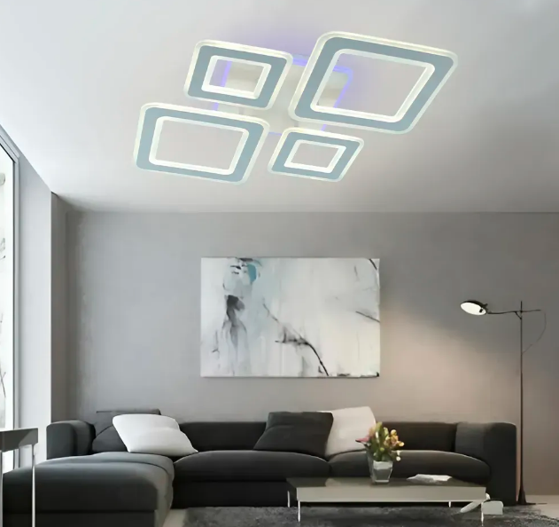 Люстра світлодіодна Esllse OVAL RGB 110W 5S 550x520x75мм біла з пультом ДУ - зображення 5
