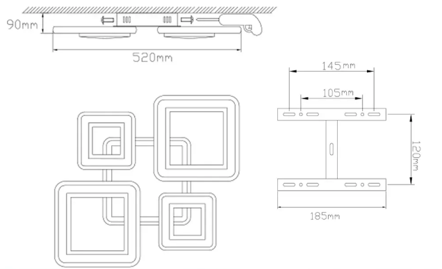Люстра світлодіодна Esllse OVAL RGB 110W 5S 550x520x75мм біла з пультом ДУ - зображення 7