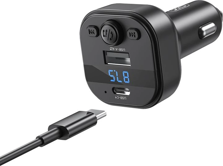FM-трансмітер модулятор XO BCC18 Smart Bluetooth USB з дисплеєм чорний - изображение 3