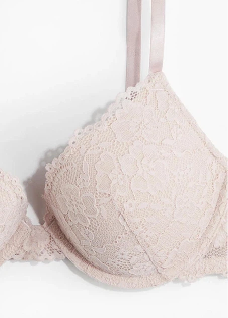 Бюстгальтер женский с push-up с кружевом H&M 80D розовый (13720) - Фото 5 Бюстгальтер женский с push-up с кружевом H&M 80D розовый (13720) - изображение 5