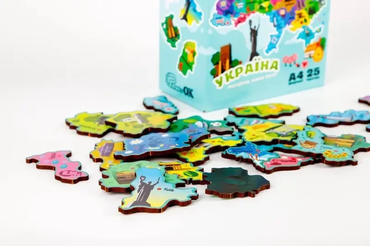 Пазл Карта Украины PuzzleOk на магните деревянный - изображение 4