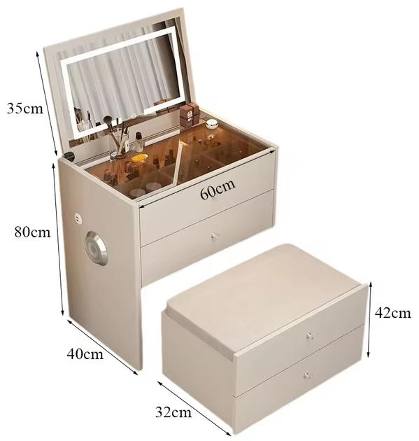 Туалетний столик Hedo для макіяжу Smart 60 см Білий (5904041148439) - зображення 6