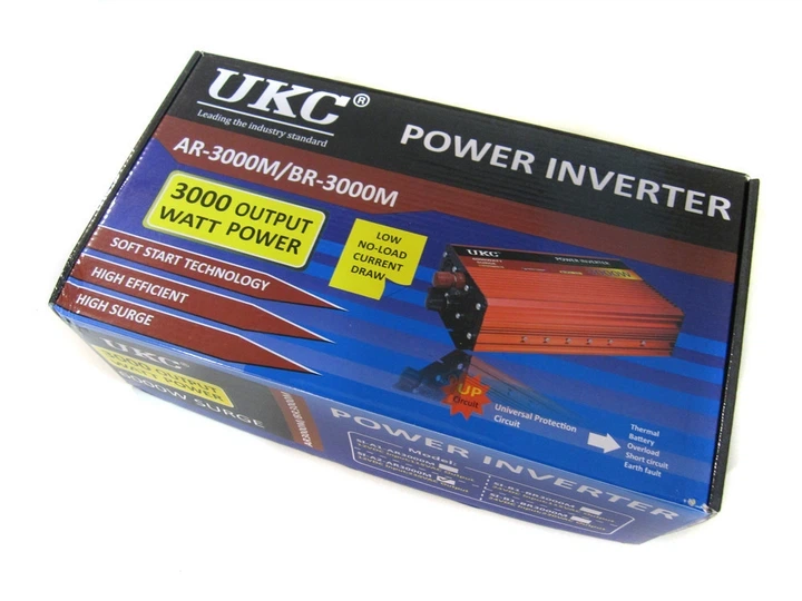 Авто інвертор перетворювач напруги AC/DC UKC BR-3000M/4821 24 V / 220 V / 3000 WAT для машини - зображення 3