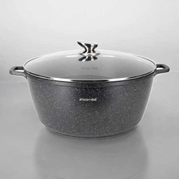 Кастрюля Kamille KM-4481 10 л с мраморным покрытием индукция - Фото 1 Кастрюля Kamille KM-4481 10 л с мраморным покрытием индукция - изображение 1