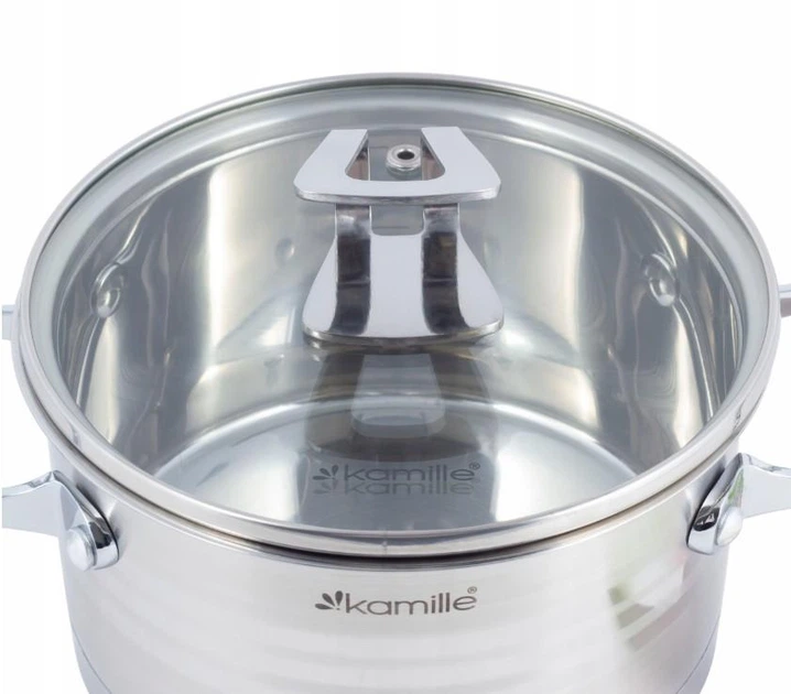 Кастрюля Kamille 5.7 л из нержавеющей стали с крышкой KM-5857 - изображение 7
