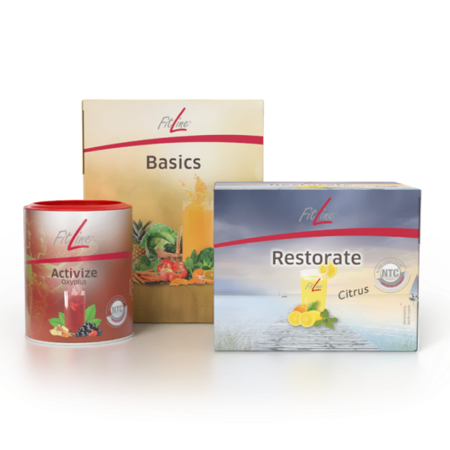 Комплекс вітамінів з клітковиною для покращення травлення FitLine Optimal-Set (Basics + Restorate Citrus + Activize Oxyplus) Фітлайн, клітковина - изображение 3