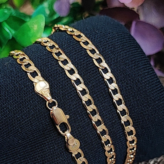 Цепочка Xuping Jewelry 4мм 55см медицинское золото позолота 18К панцирное плетение ц825 - Фото 3 Цепочка Xuping Jewelry 4мм 55см медицинское золото позолота 18К панцирное плетение ц825 - изображение 3