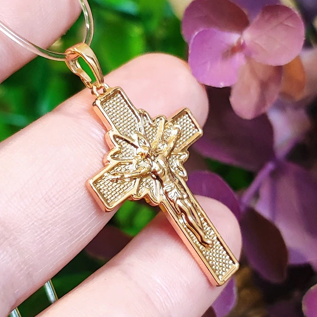 Крестик Xuping Jewelry длина c ушком 3.8см ширина 2см медзолото позолота 18К к326 - Фото 2 Крестик Xuping Jewelry длина c ушком 3.8см ширина 2см медзолото позолота 18К к326 - изображение 2