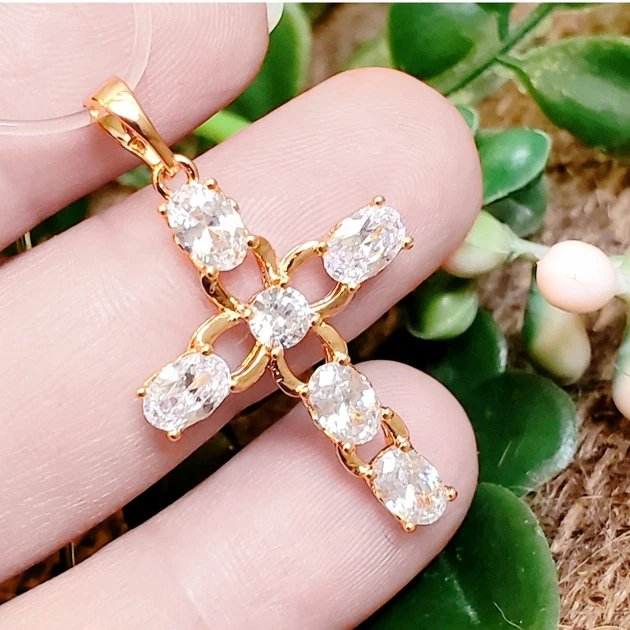 Крестик Xuping Jewelry длина 3.6см медицинское золото позолота 18К к187 - изображение 2